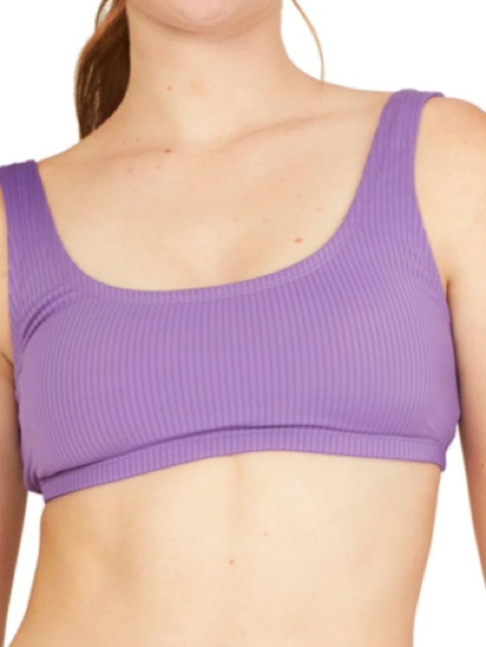 Women's Rib Logo Bikini Top Purple Size XS NWT
